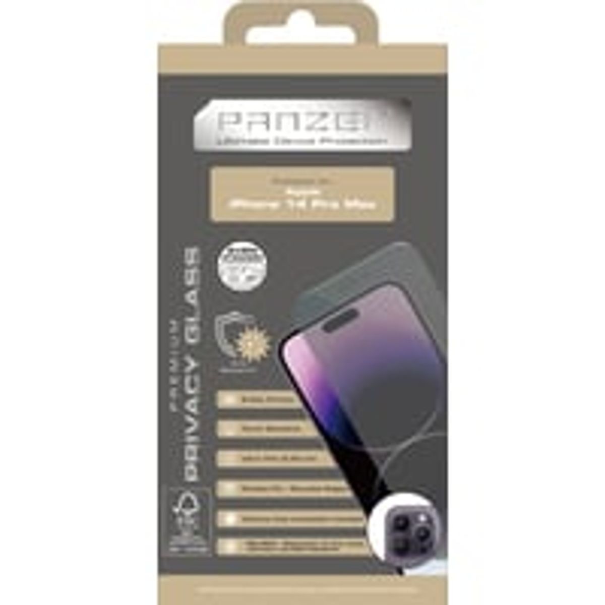 Panzer Premium Full-Fit Privacy Glass 2-way til iPhone 14 Pro Max