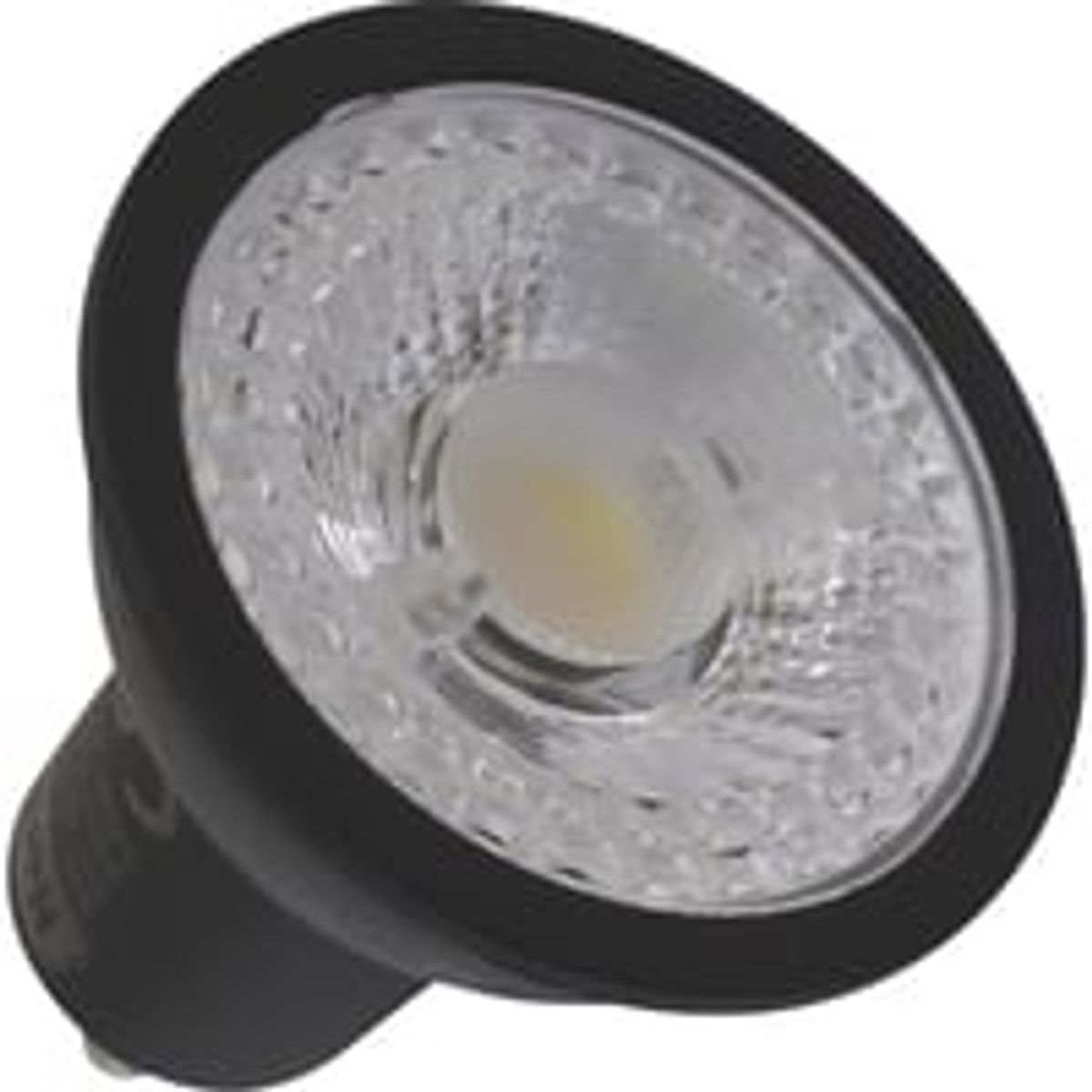 Nordtronic Long Life GU10 LED-pre, 5W, 2700K, 340lm, Ra/CRI>90, dmpbar, flickerfree, sort