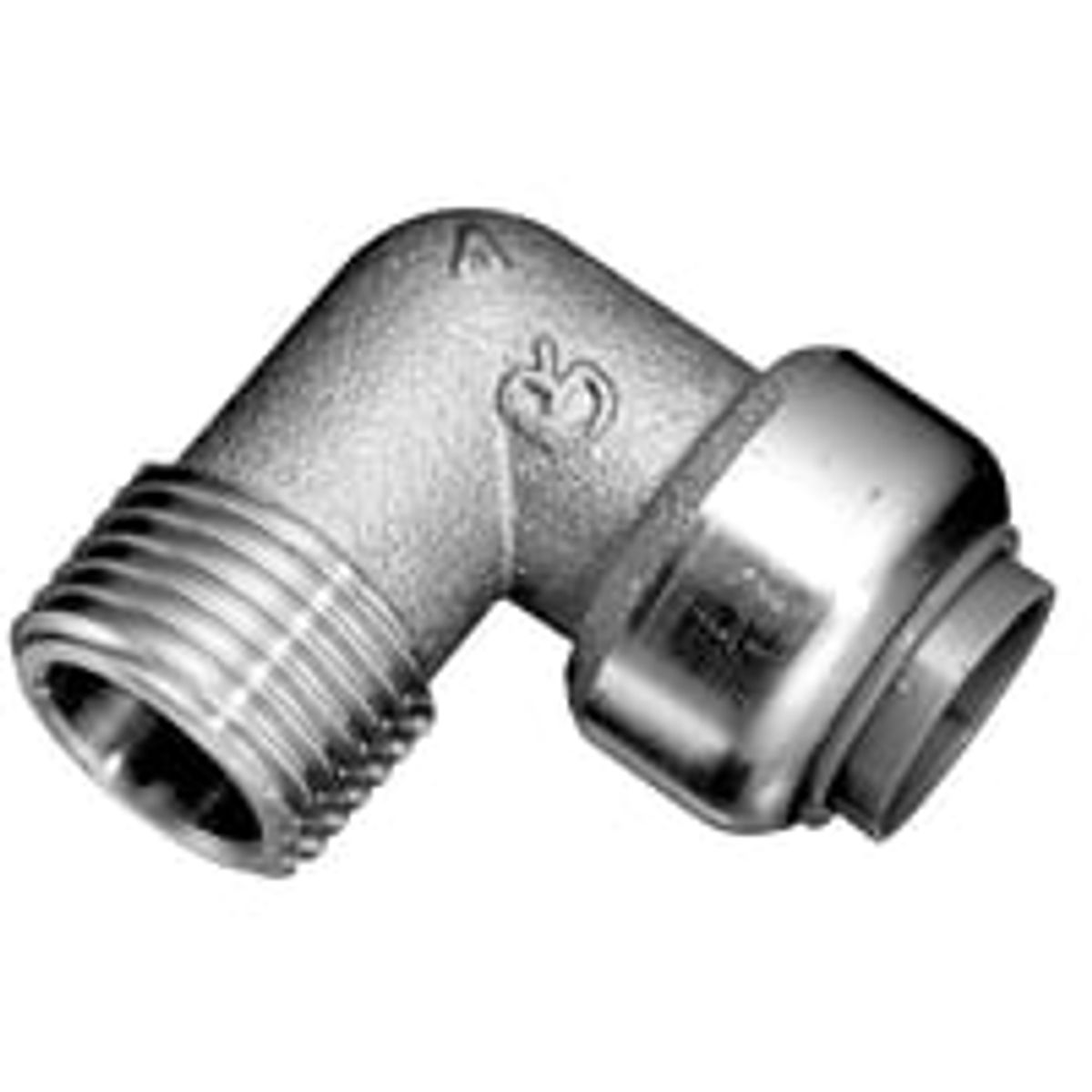 Roth vinkel 15 x 1/2" nippel, indstikfittings i rustfri stl