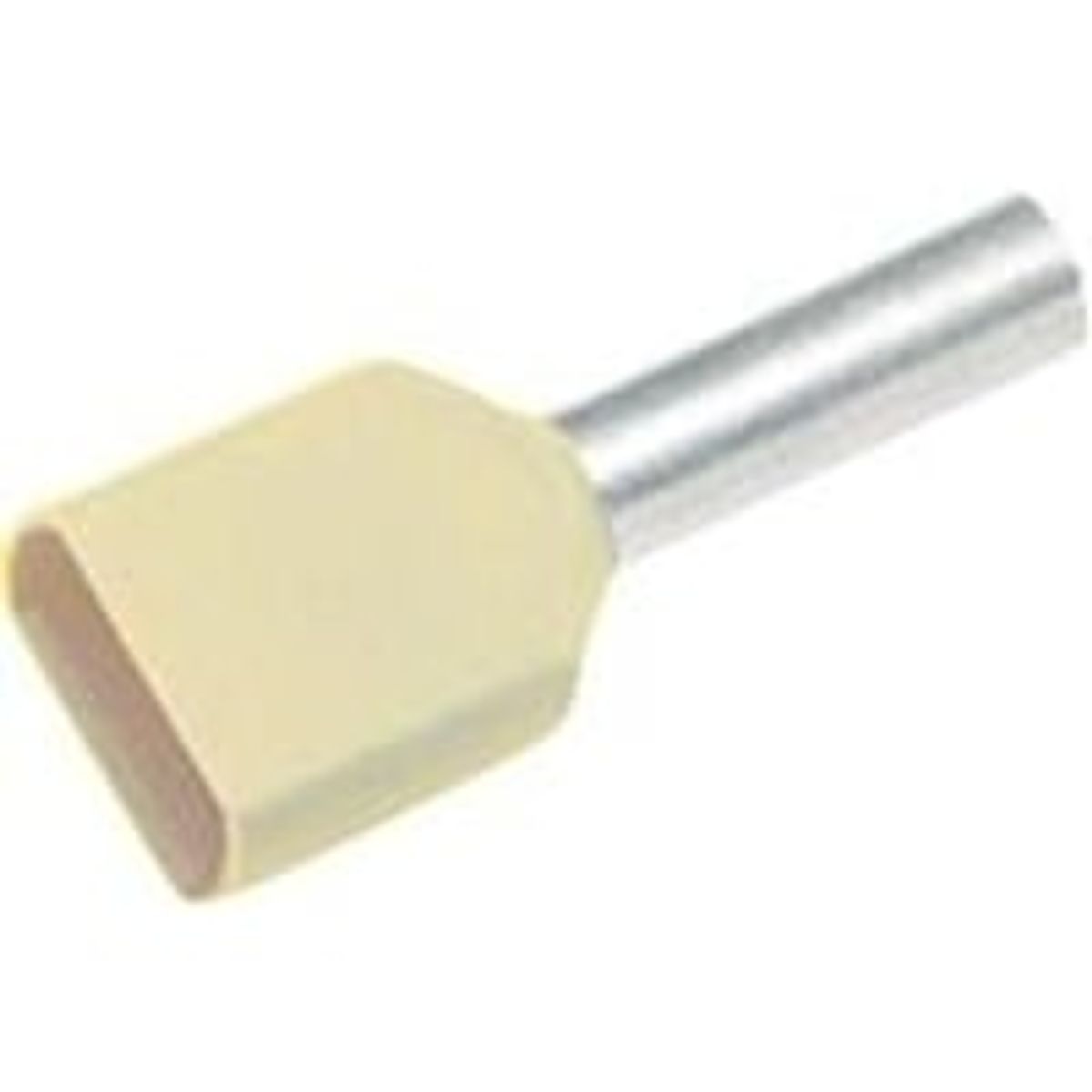 Elpress - Isoleret TWIN terminalrr, 2 x 10 mm / 14,0 mm, elfenben (farvekode Weidmller) - 100 stk