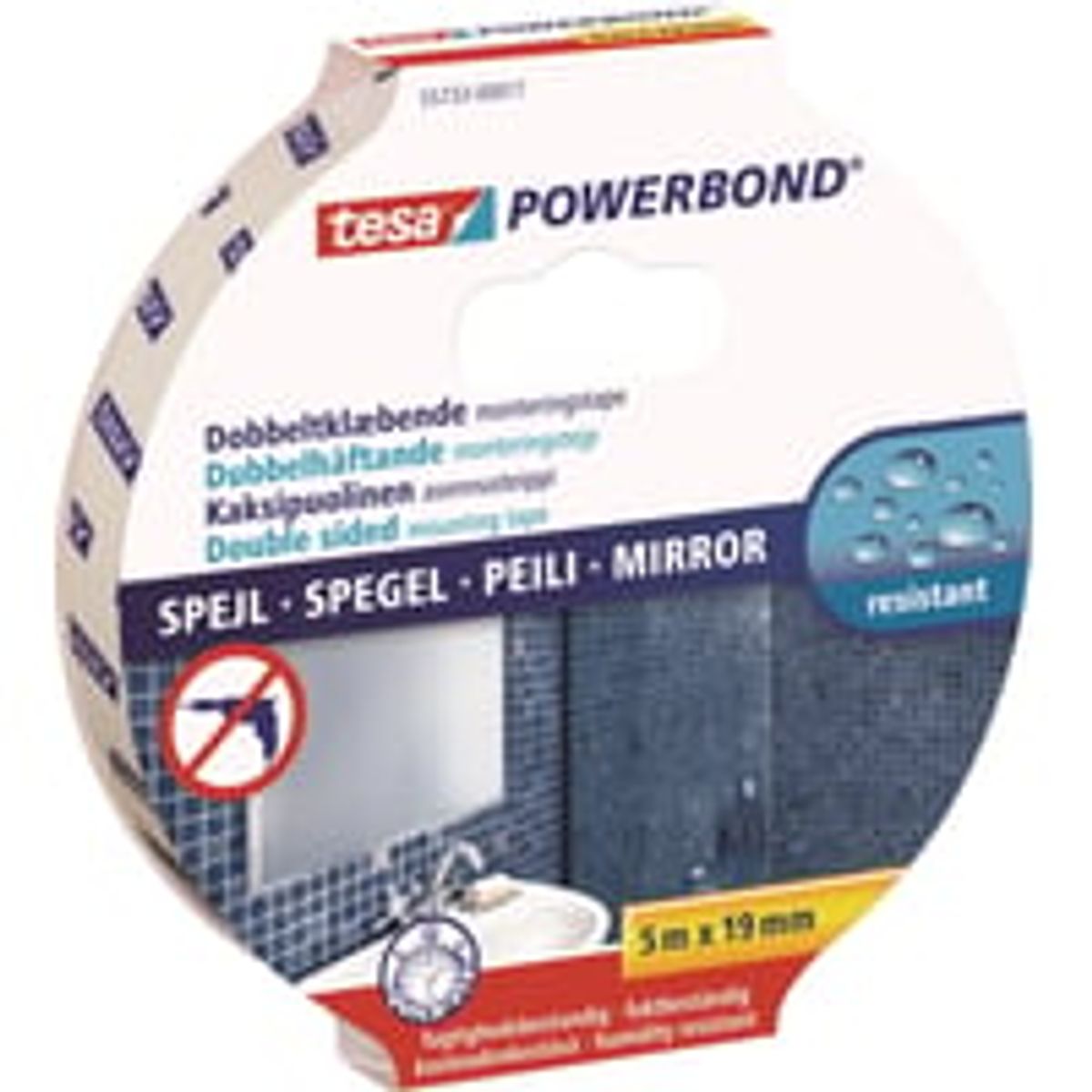 tesa Powerbond 55733 Dobbeltklbende monteringstape Mirror