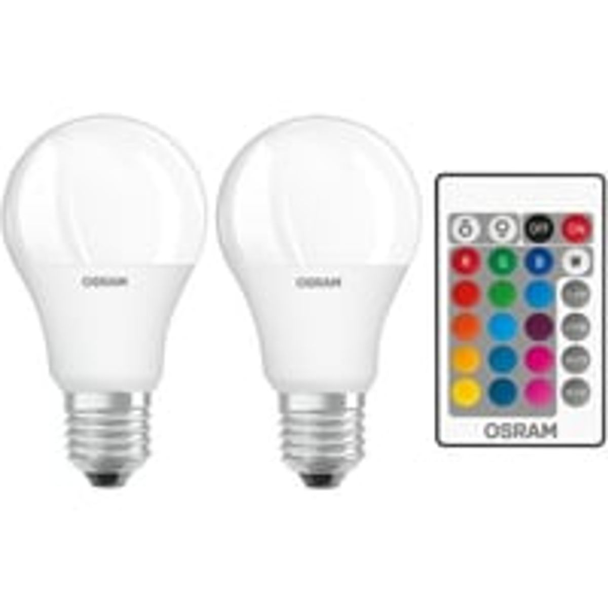 LED STAR+ RGBW Remote standard 9W 827, E27, dmpbar, mat (2-pak)