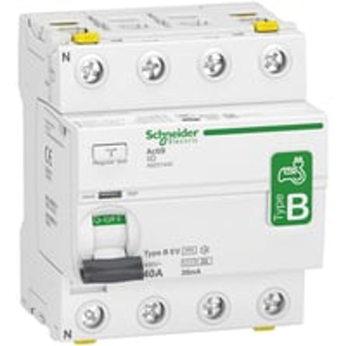 RCCB HPFI afbryder 4P, 40A, B-EV, 30 mA, AC/DC - Acti9 Schneider Electric