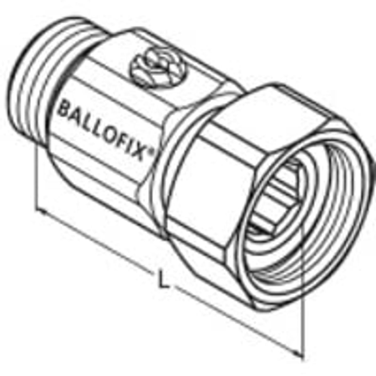 BALLOFIX kuglehane mf/np (ls omlber) uden hndtag krom - 1/2"