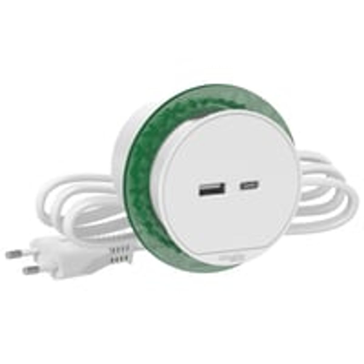 Bordstikkontakt enkelt med USB A/C, hvid - Schneider Electric