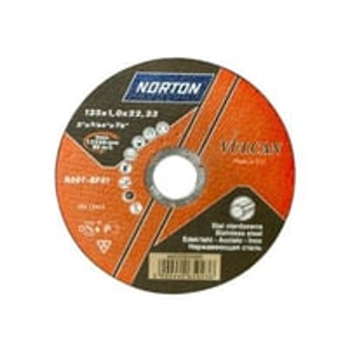 Norton Vulcan Skreskive 125x1,0x22,2 mm til stl og rustfrit stl