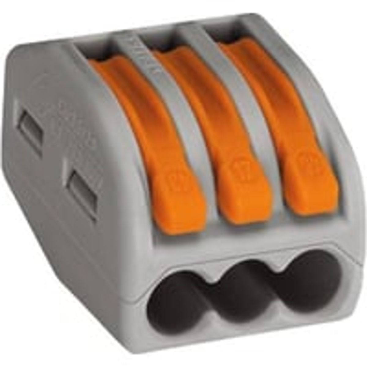 WAGO Serie 222 - Skruels samlemuffe med 3 stk. huller for 0,08 til 2,5 mm ledning, gr - 50 stk