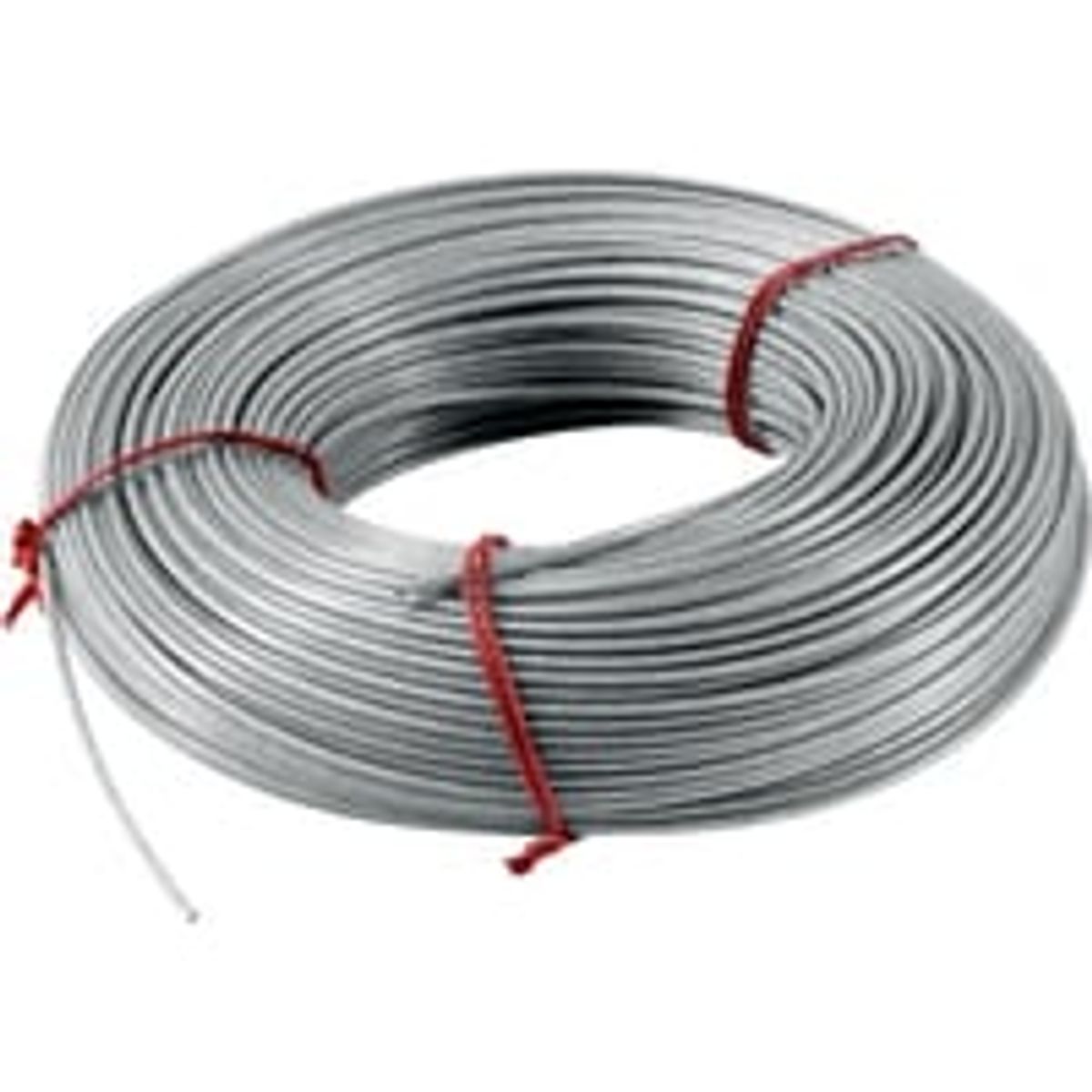 Galvaniseret stlwire med fiberkerne, 5,0 mm, brudstyrke 14,69kN (1498 kg) - 100 meter