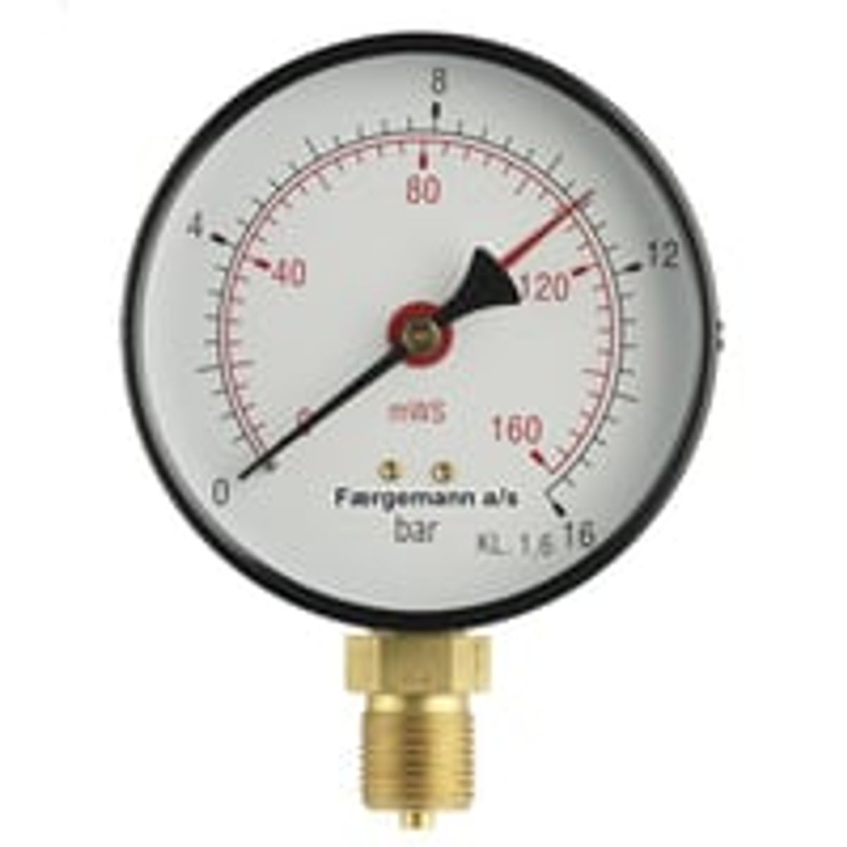 Manometer 1/2X80 0-6 bar/0-60 MVS, nedadrettet studs