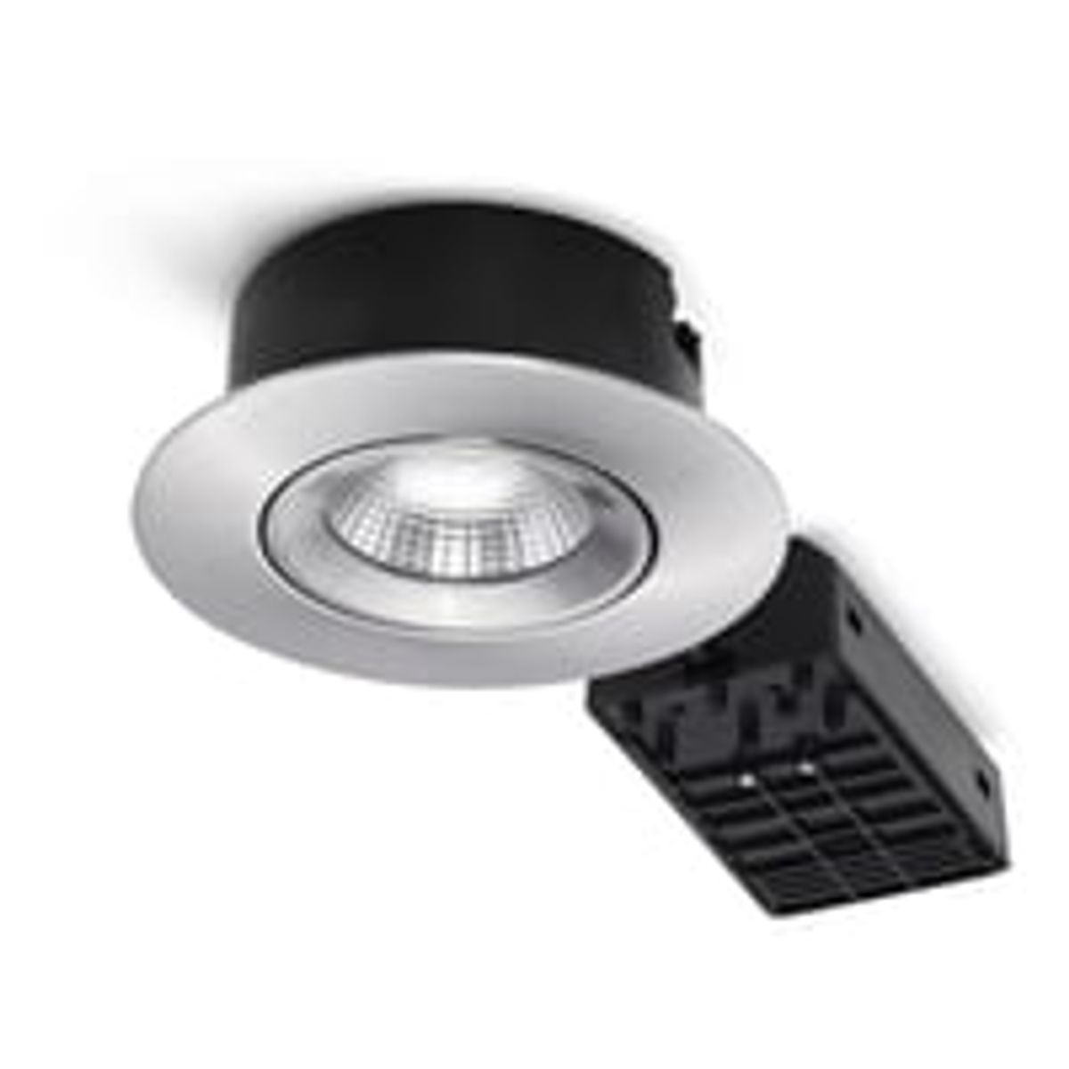 Nordtronic Velia ECO LED indbygningsspot, 230V, 7W, 2700/3000/4000K, CRI90, 500lm, rund, brstet aluminium - 6 stk