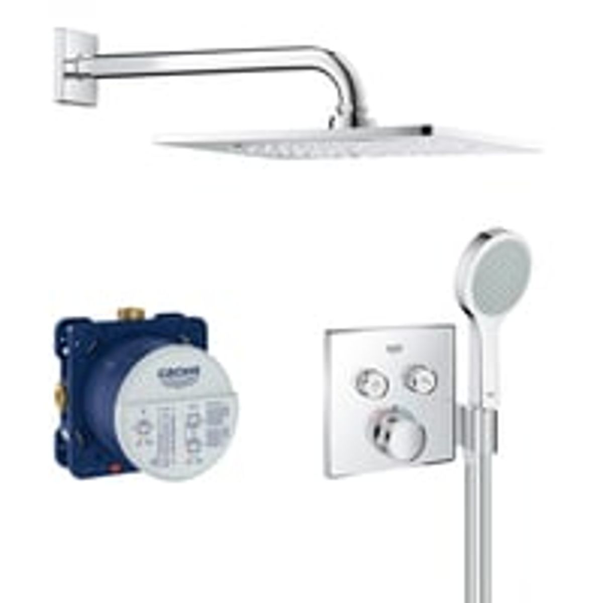 GROHE Grohtherm SmartControl brusest, med hovedbruser, krom