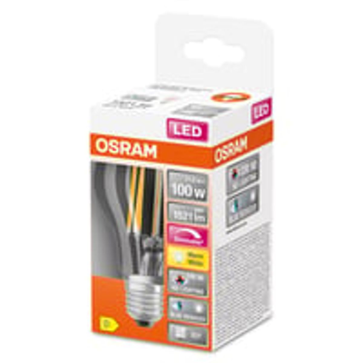 LED Comfort Std Fil, 1521lm, 12W/927 (100W), E27, dmpbar - Ledvance