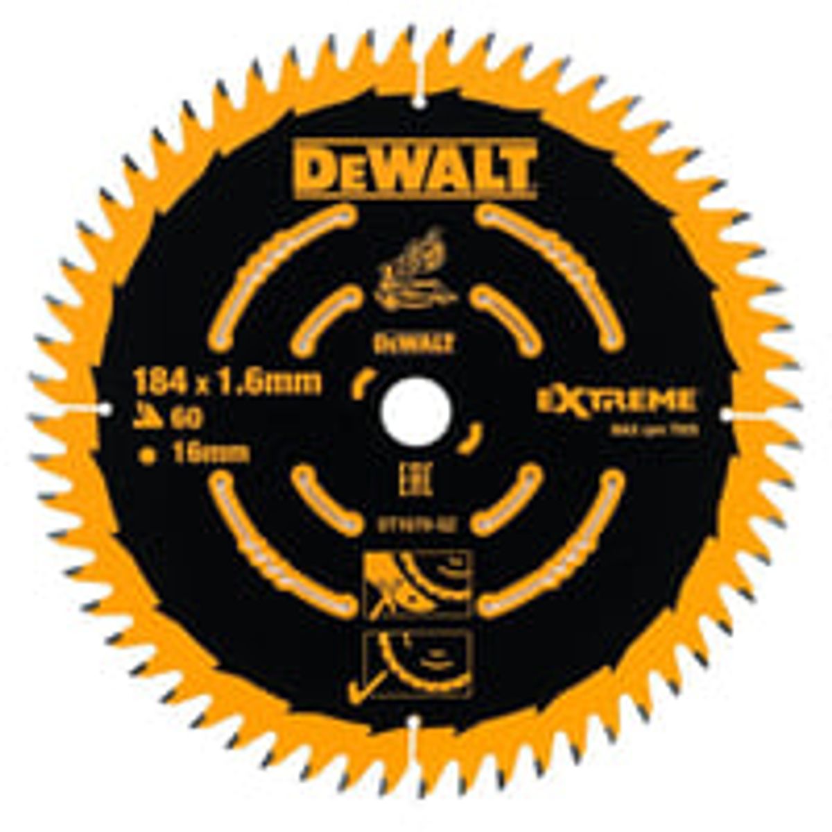 DEWALT CARBIDE ELITE rundsavklinge, 184/16 mm, 60 td.