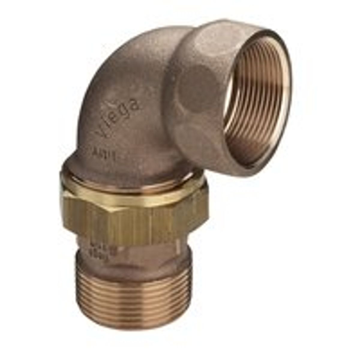 1.1/4" Vinkel forskruning, muffe/nippel, rdgods silicium bronze - Viega