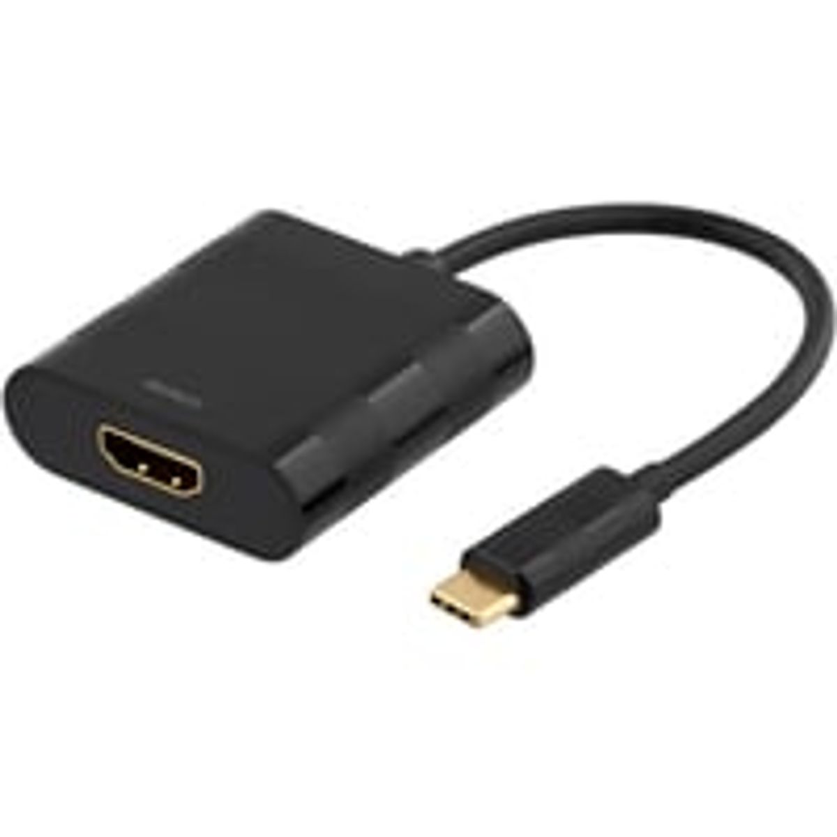 DELTACO, USB 3.1 til HDMI adapter, USB-C han - HDMI hun, sort