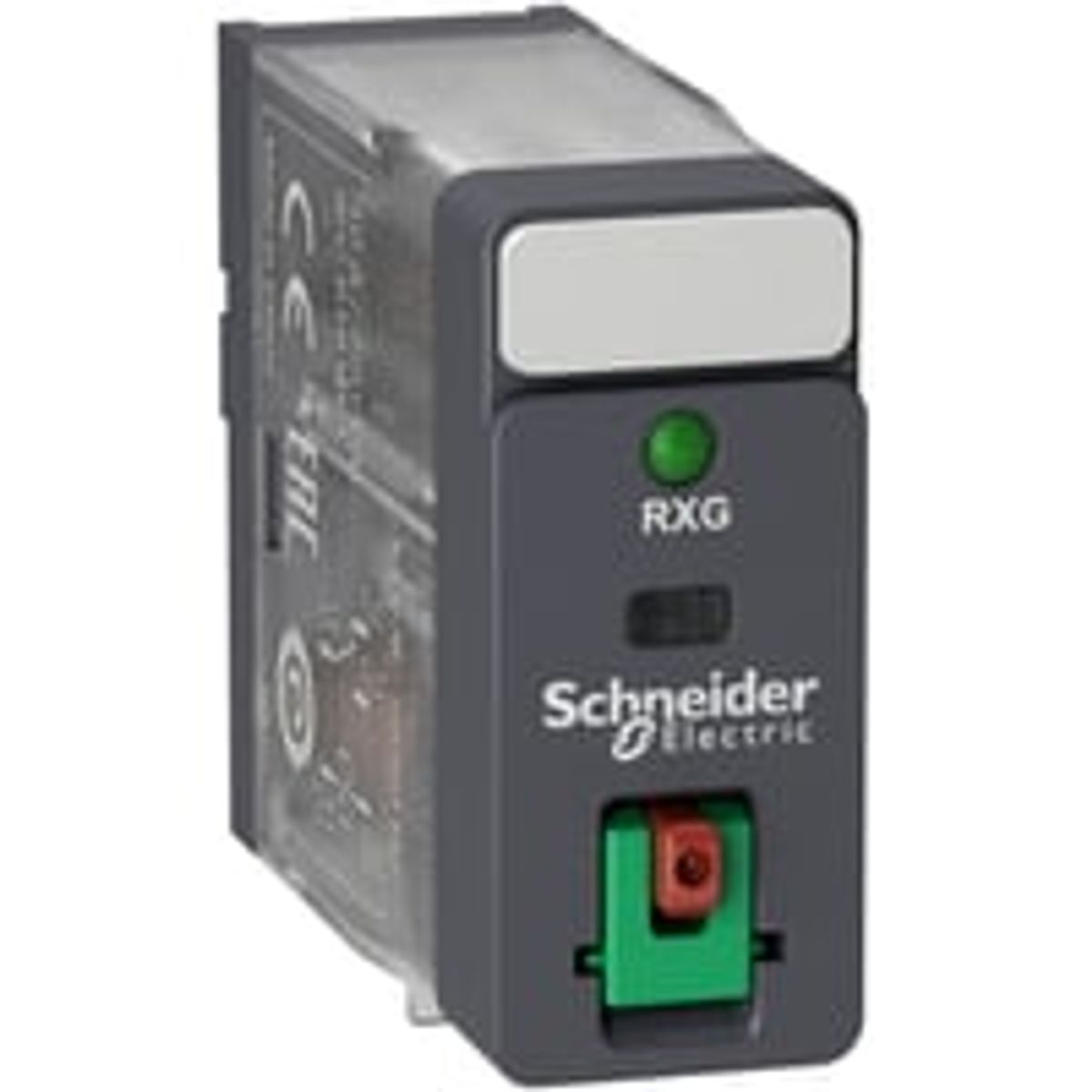 Schneider Electric, Zelio RXG stikbensrel, 10A, 230VAC, 1 C/O, med testknap og LED, RXG12P7