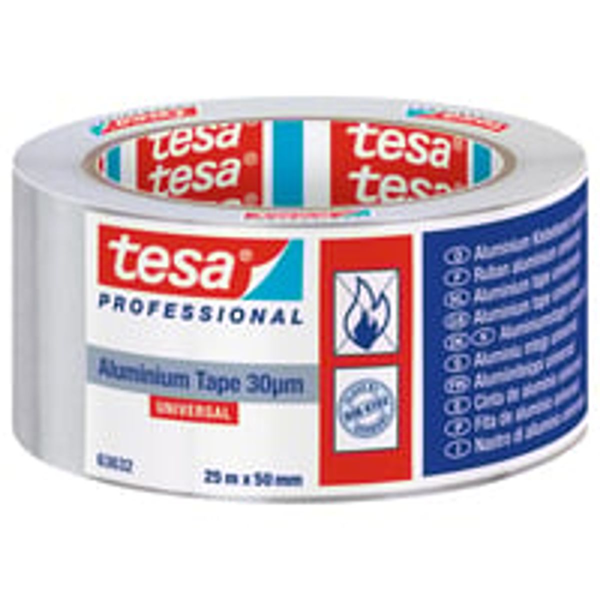 Tesa aluminiumstape 63632, -40/+160, 50 mm x 25 m