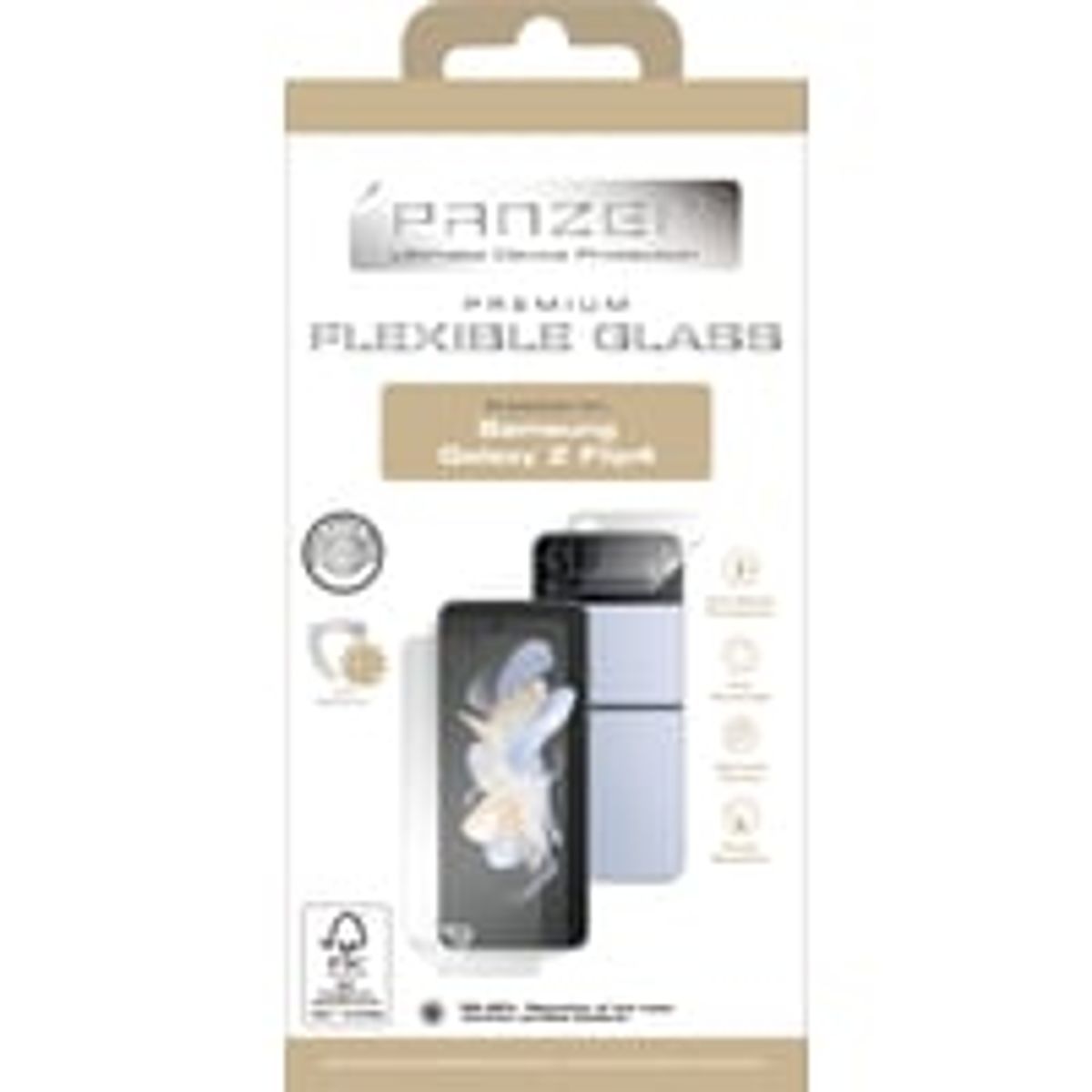 PANZER Premium Full-Fit Hybrid Film til Samsung Galaxy Z Flip4, transparent