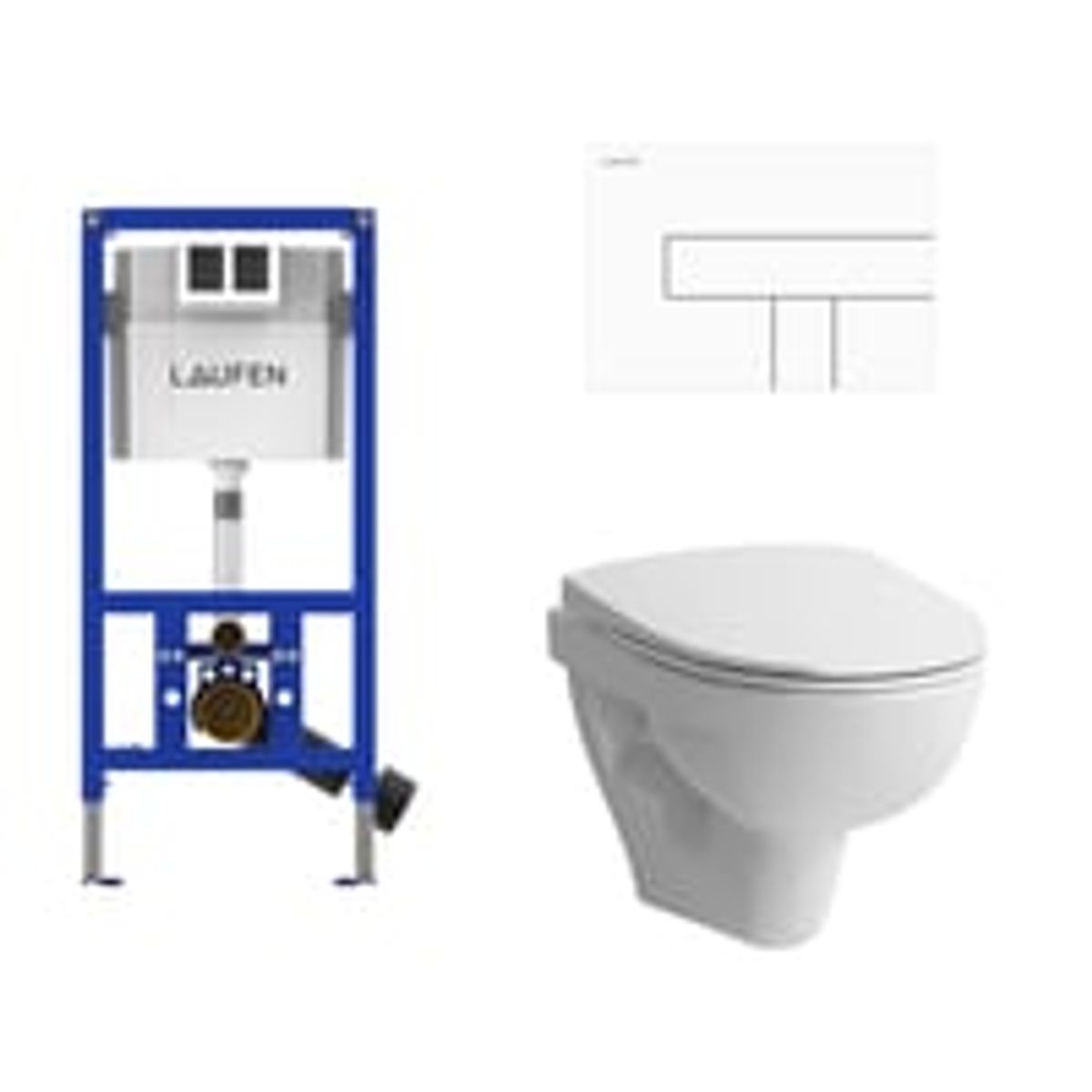 Laufen Pro-N toiletpakke, komplet inkl. cisterne, toiletskl, toiletsde & betjeningstryk