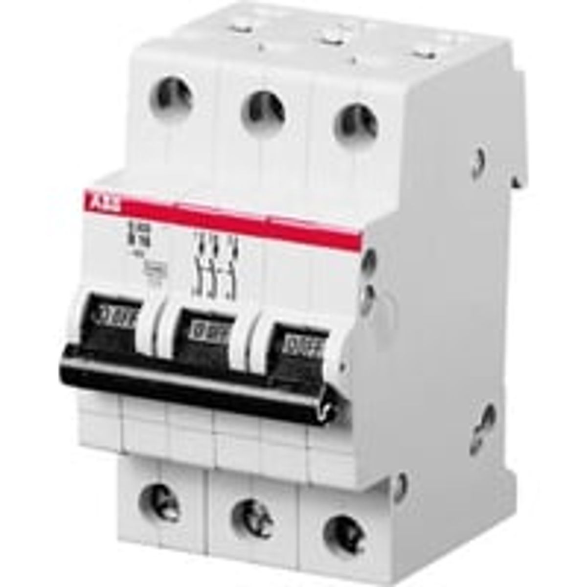 ABB S200 - Automatsikring, C 10A, 230/400Vac, 3P, 6kA, 3 modul