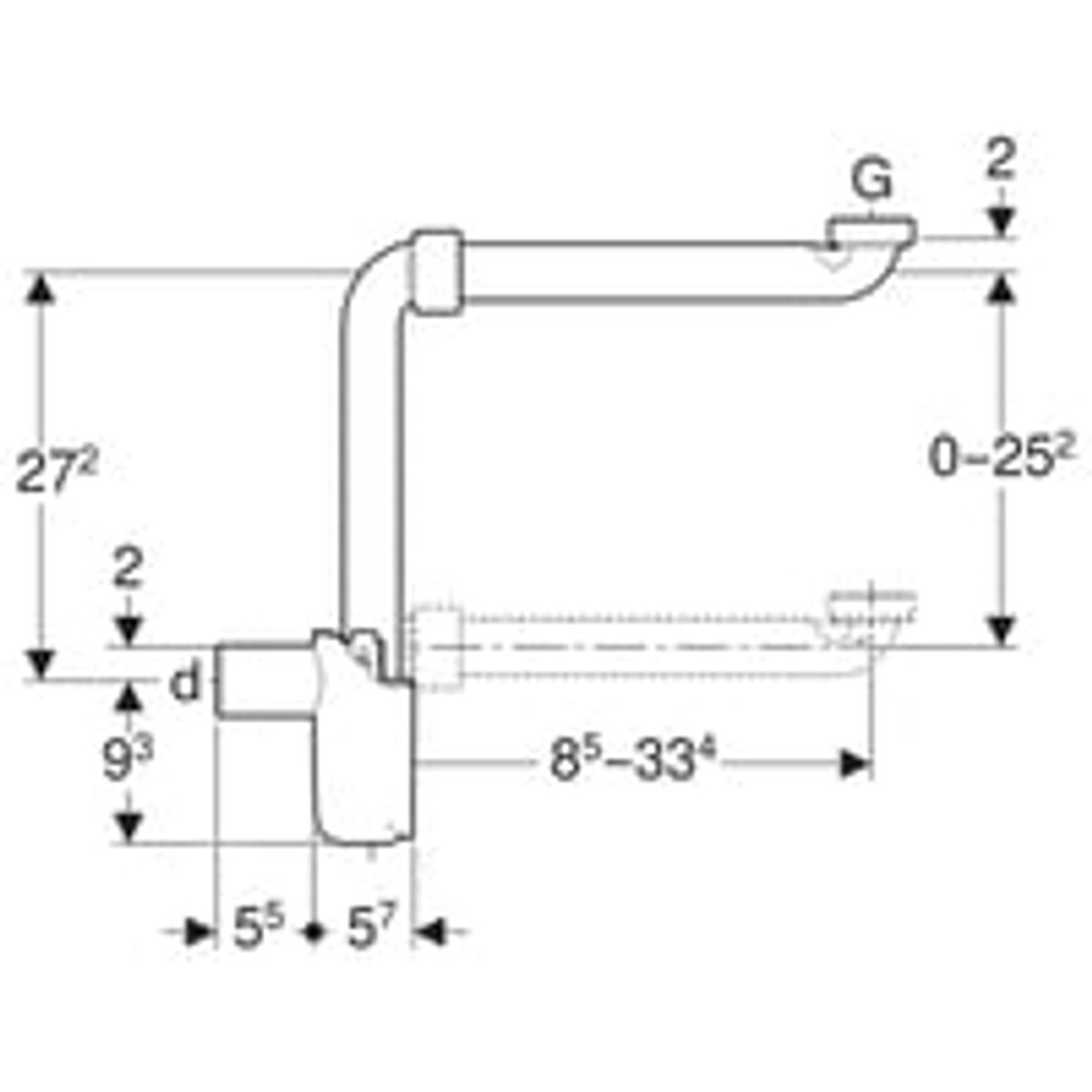 Geberit pungvandls til hndvask 32 mm x 1 1/4"