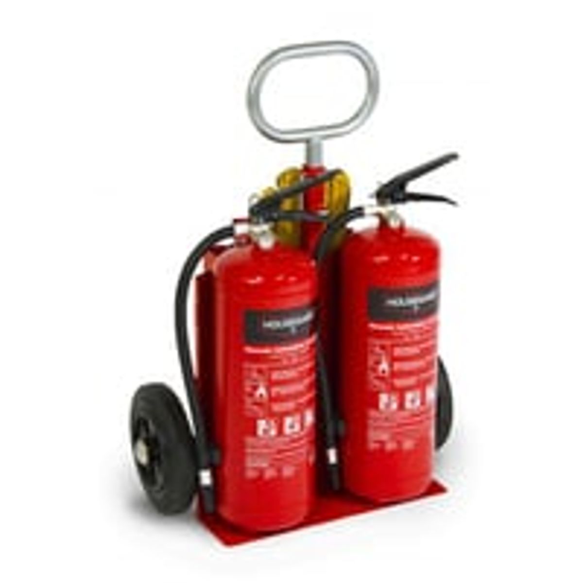 Housegard brandvogn med brandtppe og handsker inkl. 2x6kg pulverslukkere ET2X6