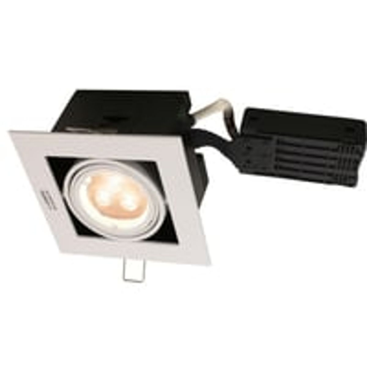 Nordtronic Perla indbygningsspot, GU10, 230V LED (firkantet), hvid (mat), inkl. Nordtronic Value, 3000K, 400lm, CRI>90, 50.000 timer, dmpbar (restsalg)