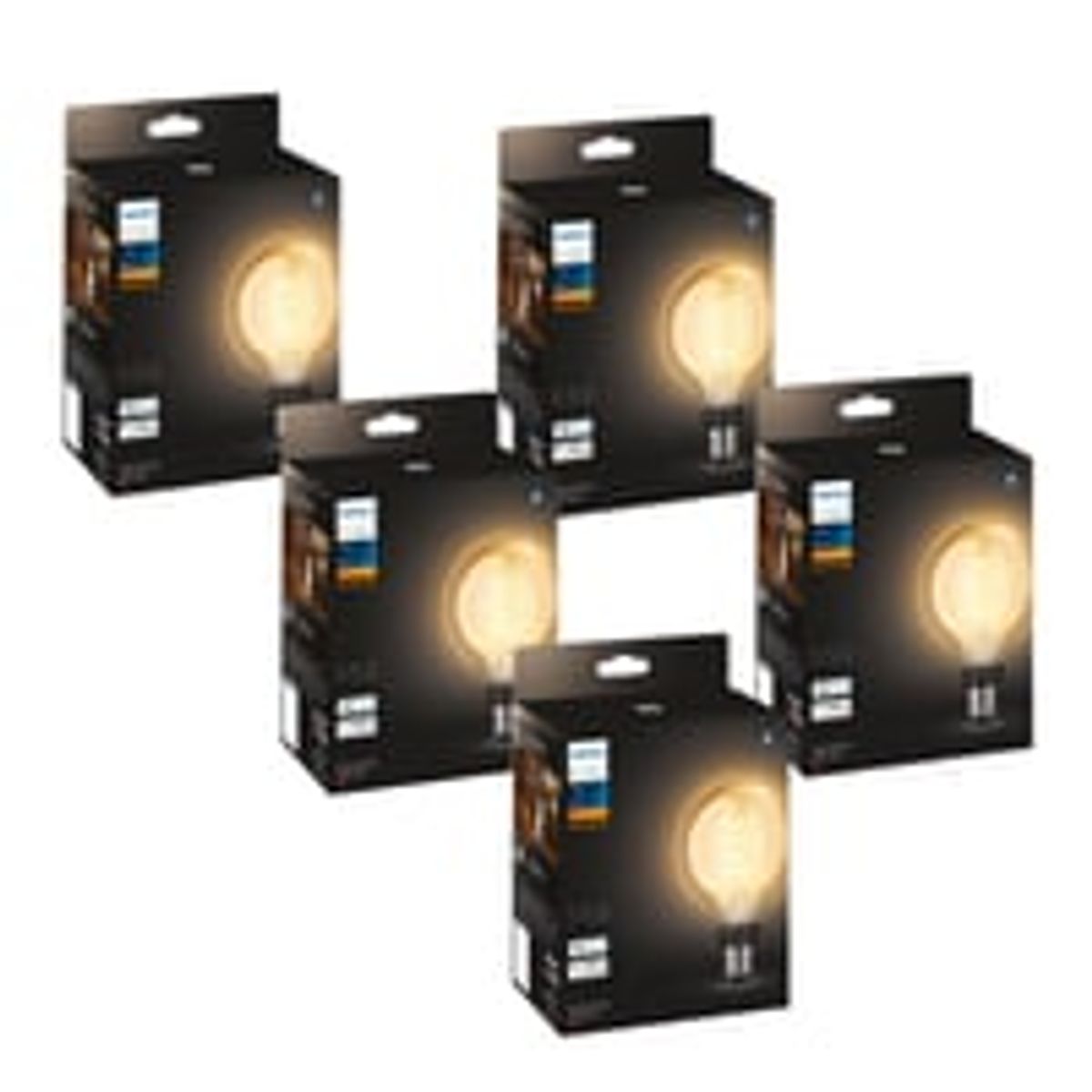 Philips Hue E27 LED-pre, Glde-filament, White, Zigbee + Bluetooth, 7W, 550lm - 5 pak