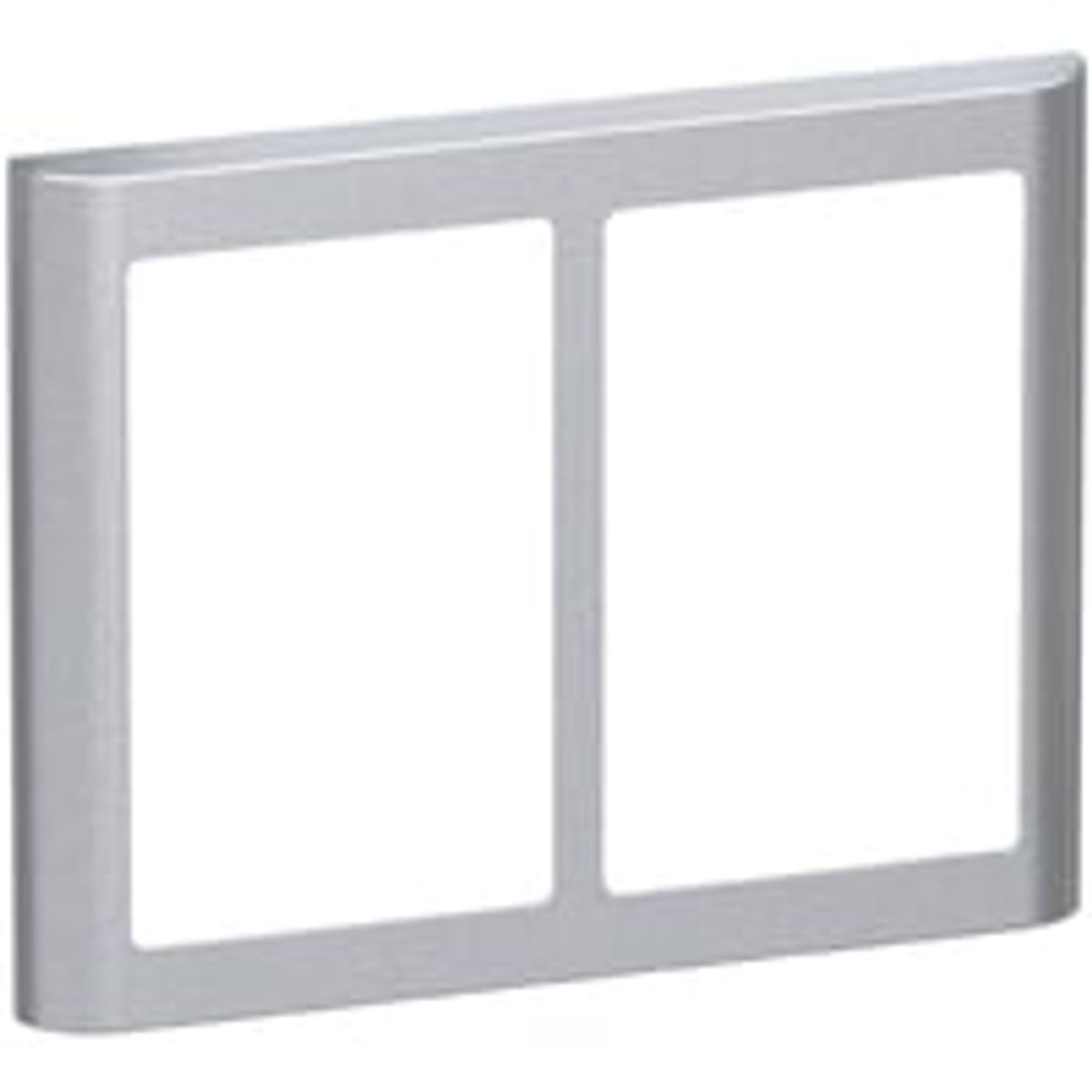 LK FUGA - Soft 63 vandret dobbelt design ramme, 2x1 modul, stlmetallic