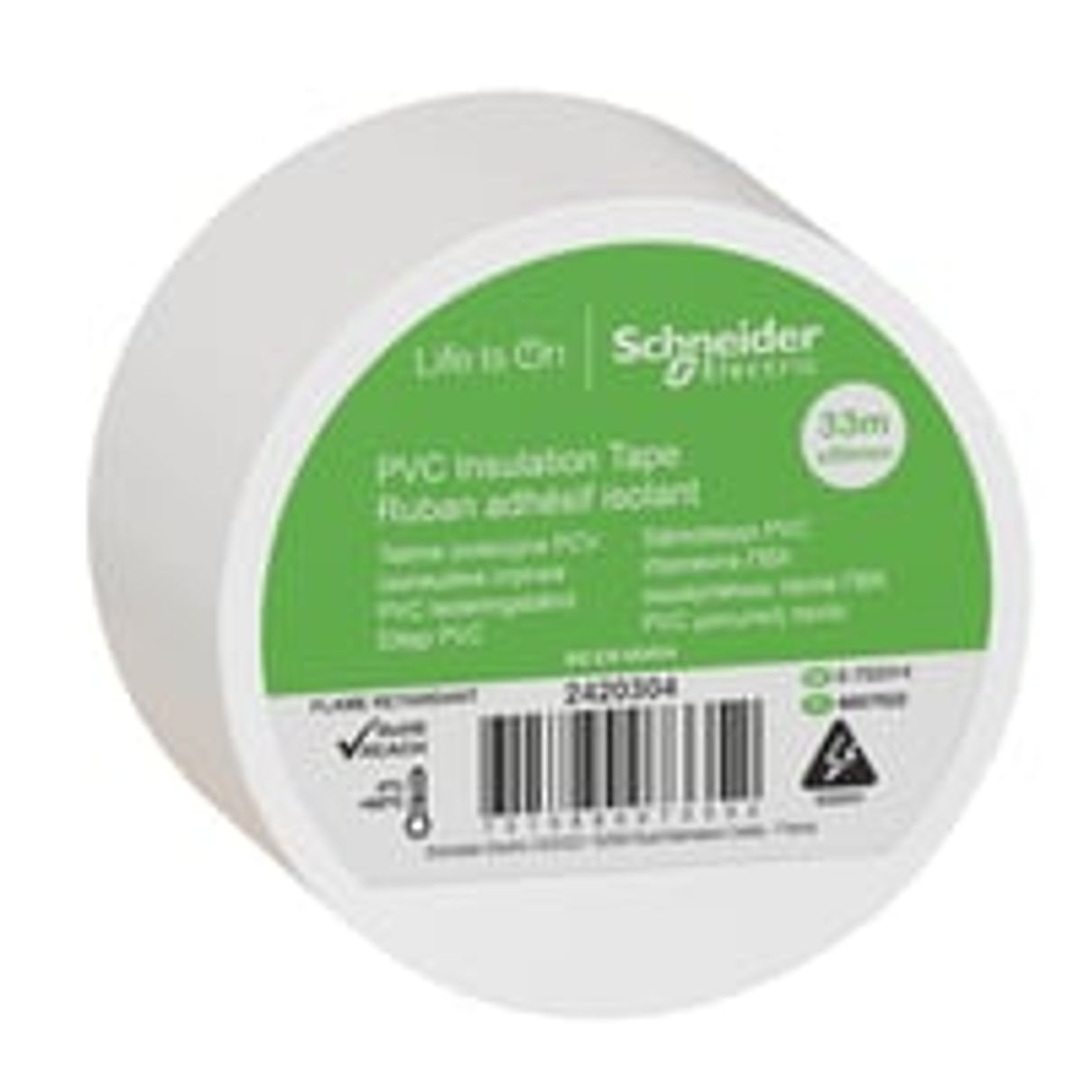 Schneider Electric PVC tape, 50 mm x 33 m, hvid