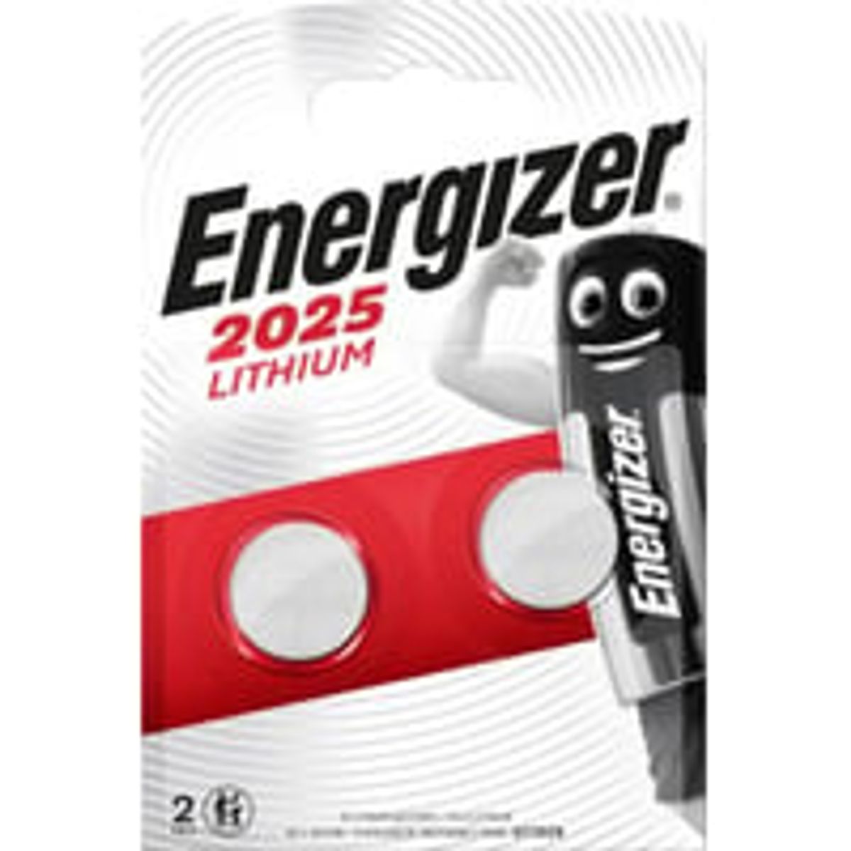 Energizer batteri, 3V CR2025 lithium, pakke med 2 stk.