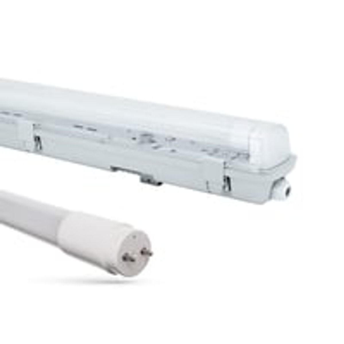 Limea H LED armatur med 24W T8 LED rr (150cm), IP65 vandtt - inkl. gennemfortrdet tilslutning