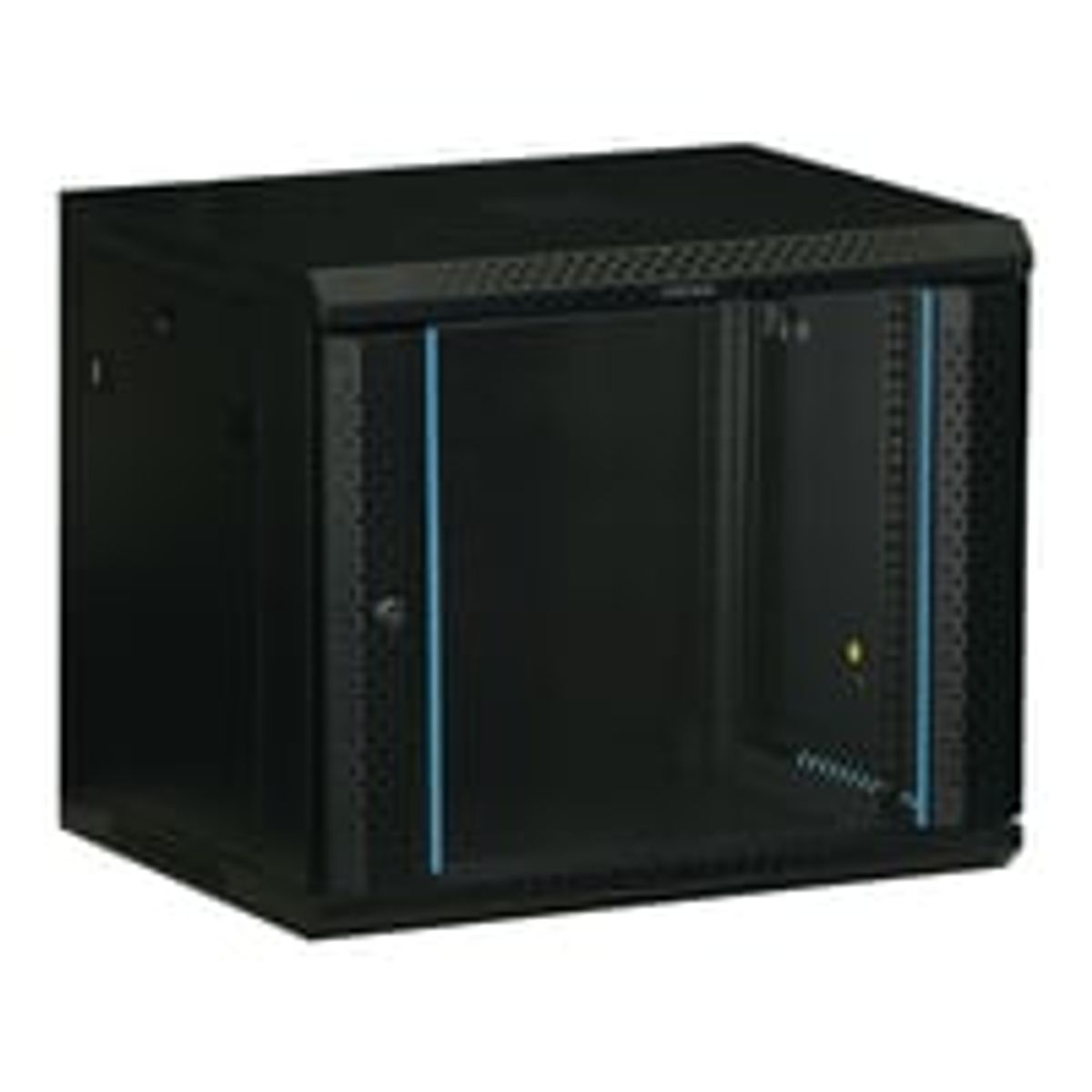 19" wall cabinet, 9U, 600x450, glass door, black