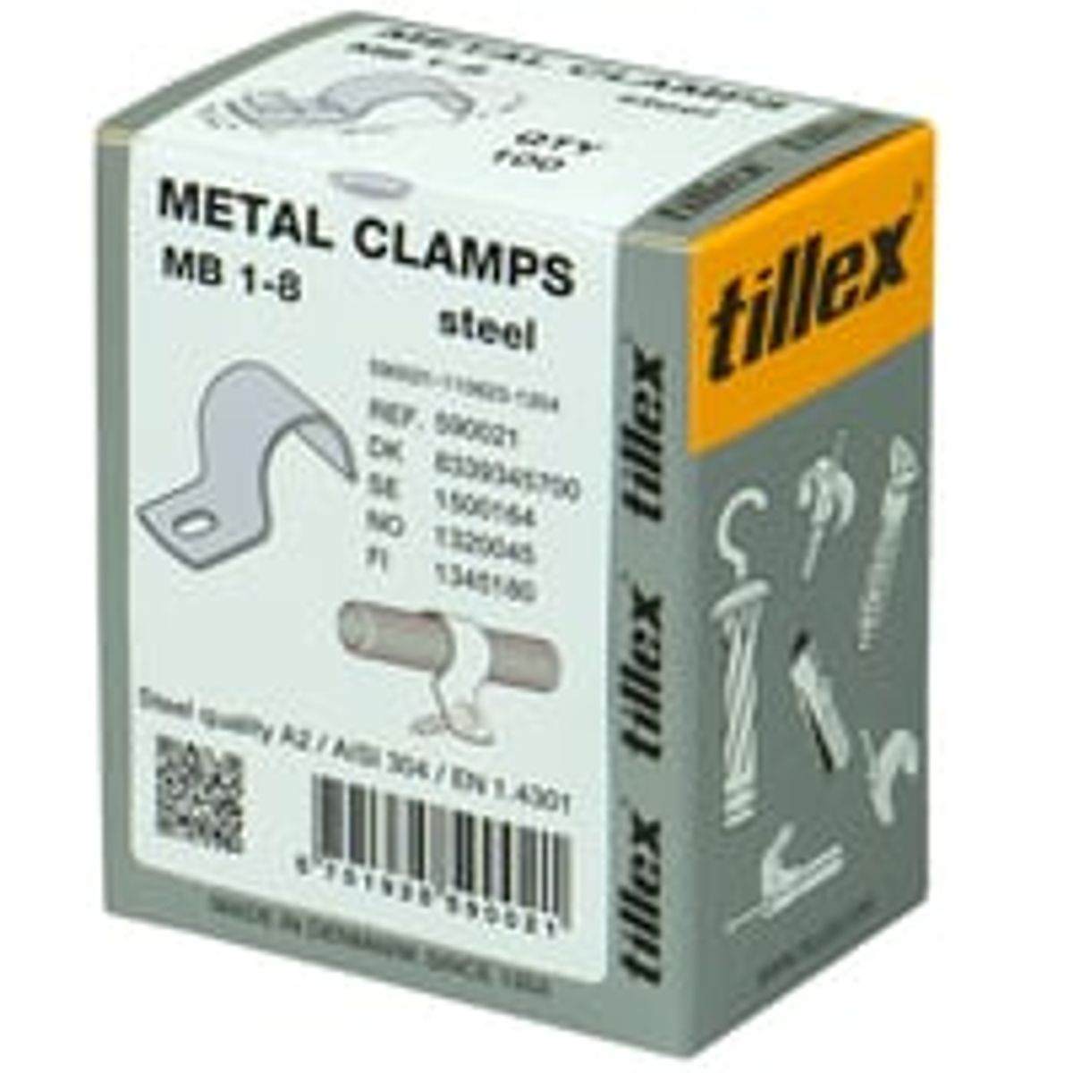 Tillex MB1 Kabelbjle 8 mm, 1-lap, A2, AISI 304