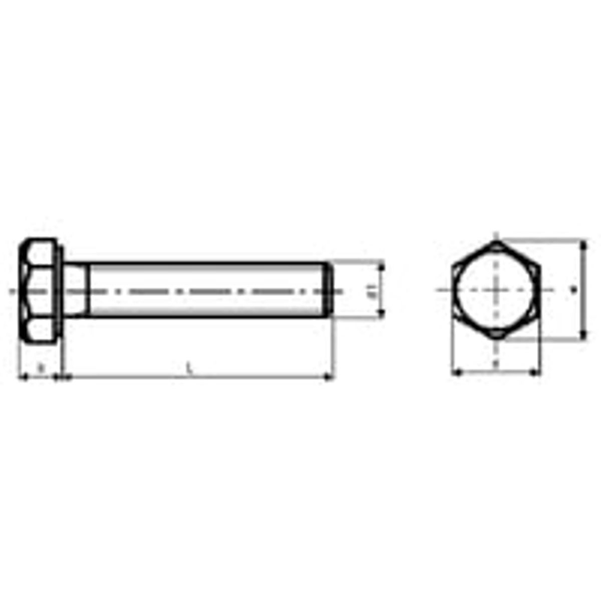 Stlbolt M12 x 40 mm, A4, DIN 933, 6-kant