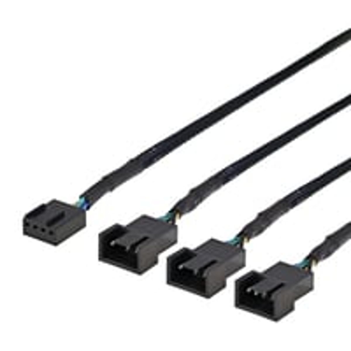 Splitter til PWM fans, 4-pin til 3x4-pin fe, black - Deltaco