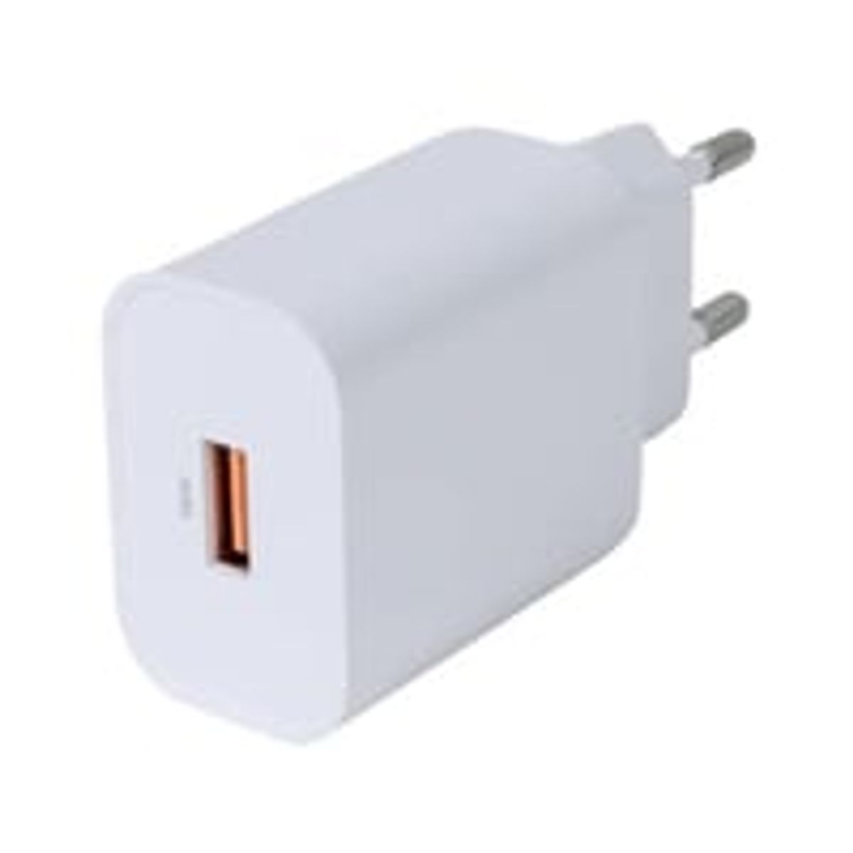 USB vgoplader, 1x USB-A, fast charging 18 W, hvid - Deltaco