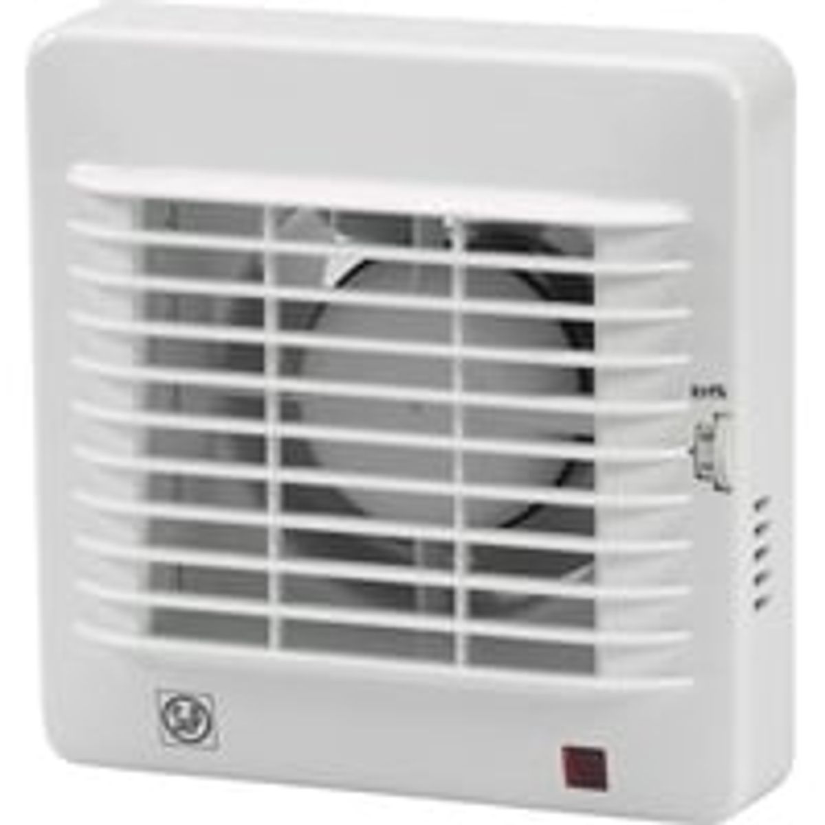 EDM-100 HZ: Vdrumsventilator med kuglelejer og hygrostat, op til 95 m/h, hvid - S&P