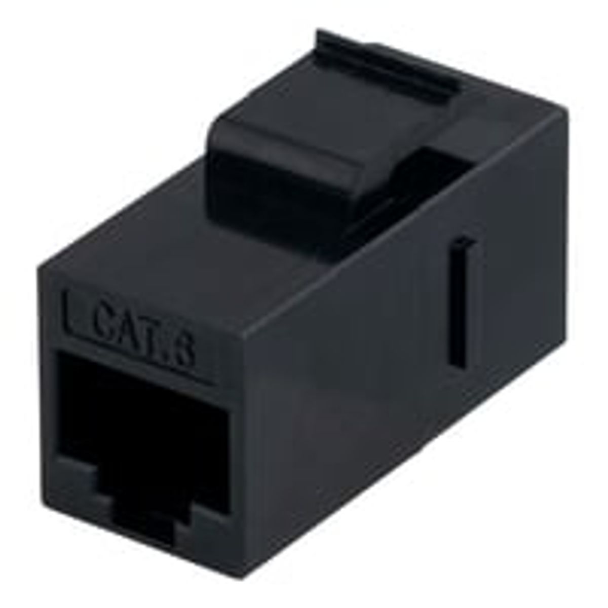 DELTACO Cat6 Keystone coupler, unshielded, 2xRJ45, plastic, 180, sort