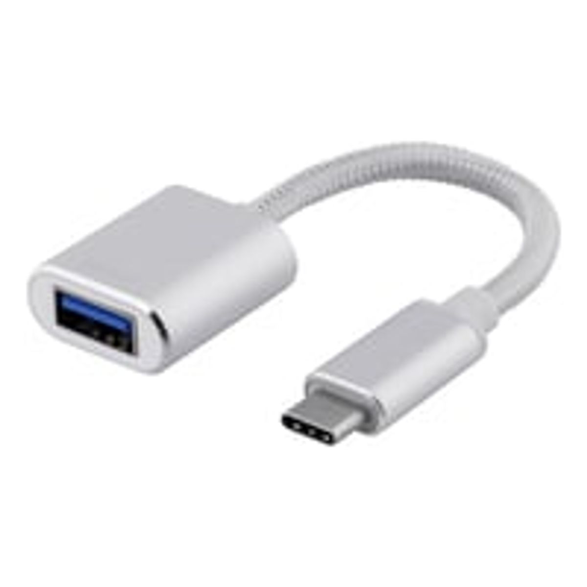 DELTACO USB-C 3.1 Gen 1 to USB-A OTG adapter, alu, retail box, slv