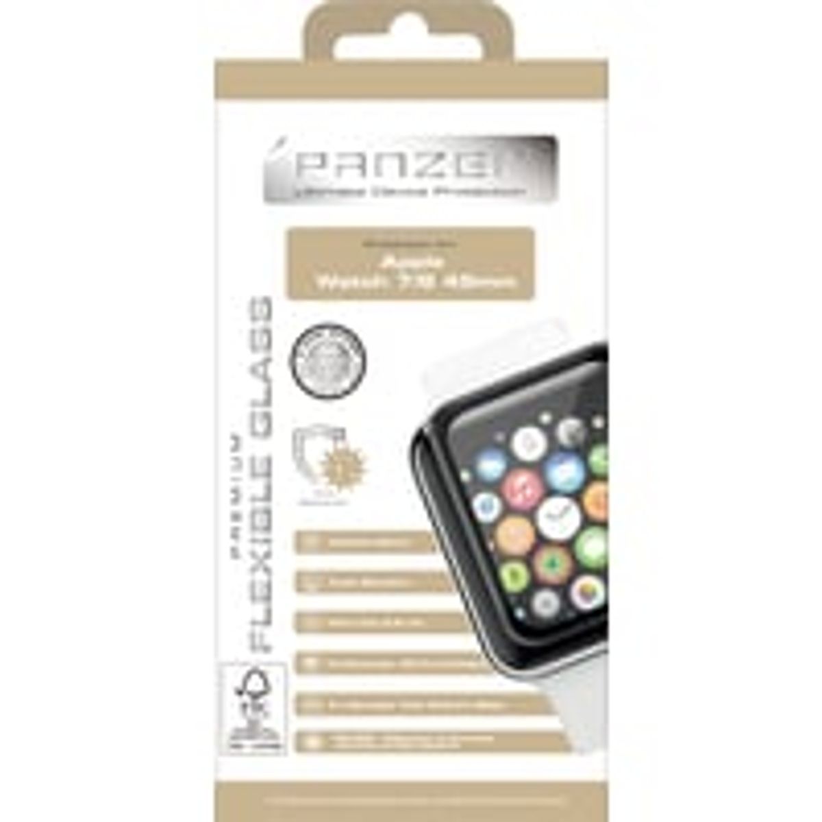 Panzer Premium Full-Fit Glass, Apple Watch 7/8 45mm, sort