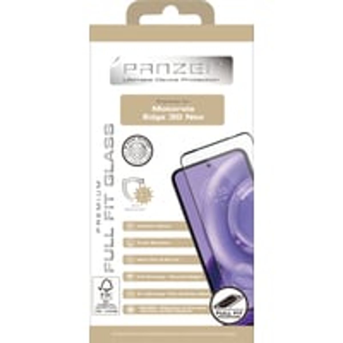 PANZER Premium Full-Fit beskyttelsesglas til Motorola Edge 30 Neo, sort