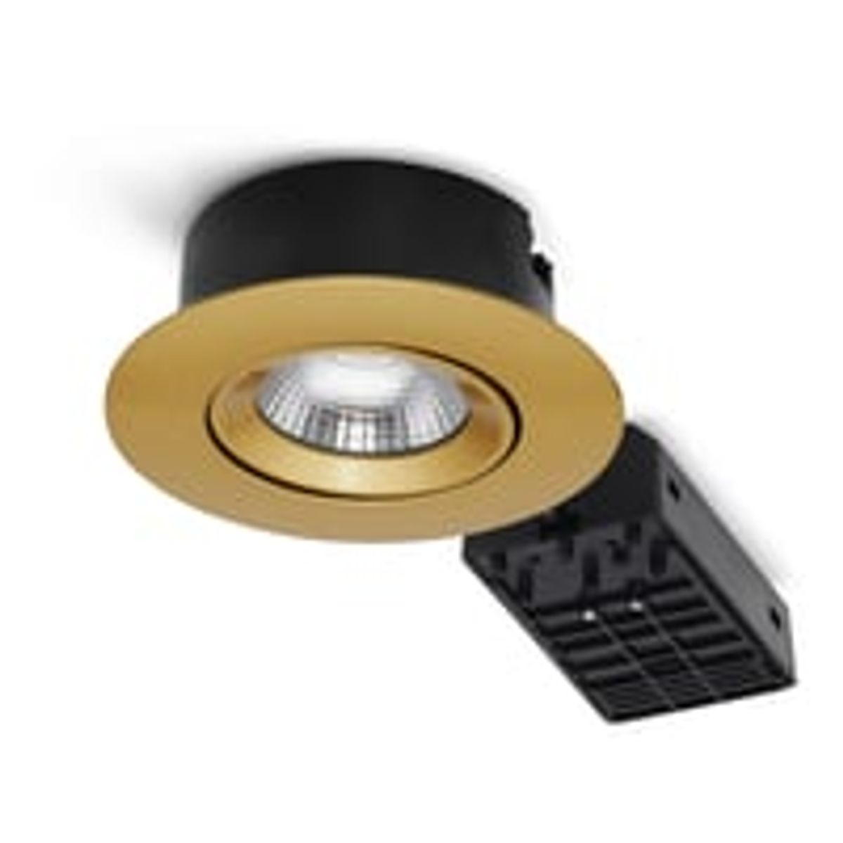 Nordtronic Velia ECO LED indbygningsspot, 230V, 7W, 2700/3000/4000K, CRI90, 500lm, rund, guld (mat)