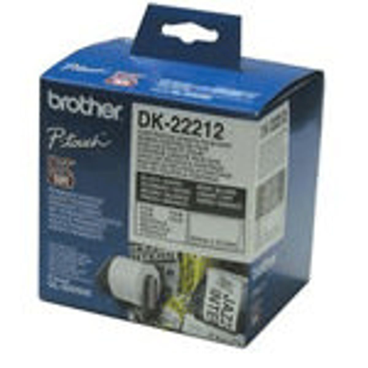 Brother DK-22212 DK-rulle / 62 mm / Hvid plastiktape