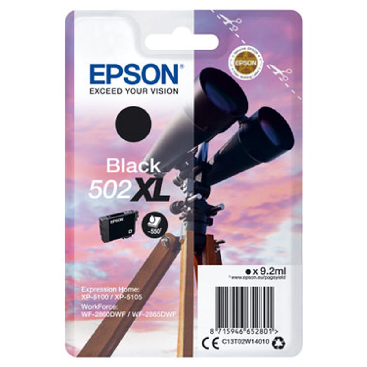 Epson 502XL Sort Printerpatron Original