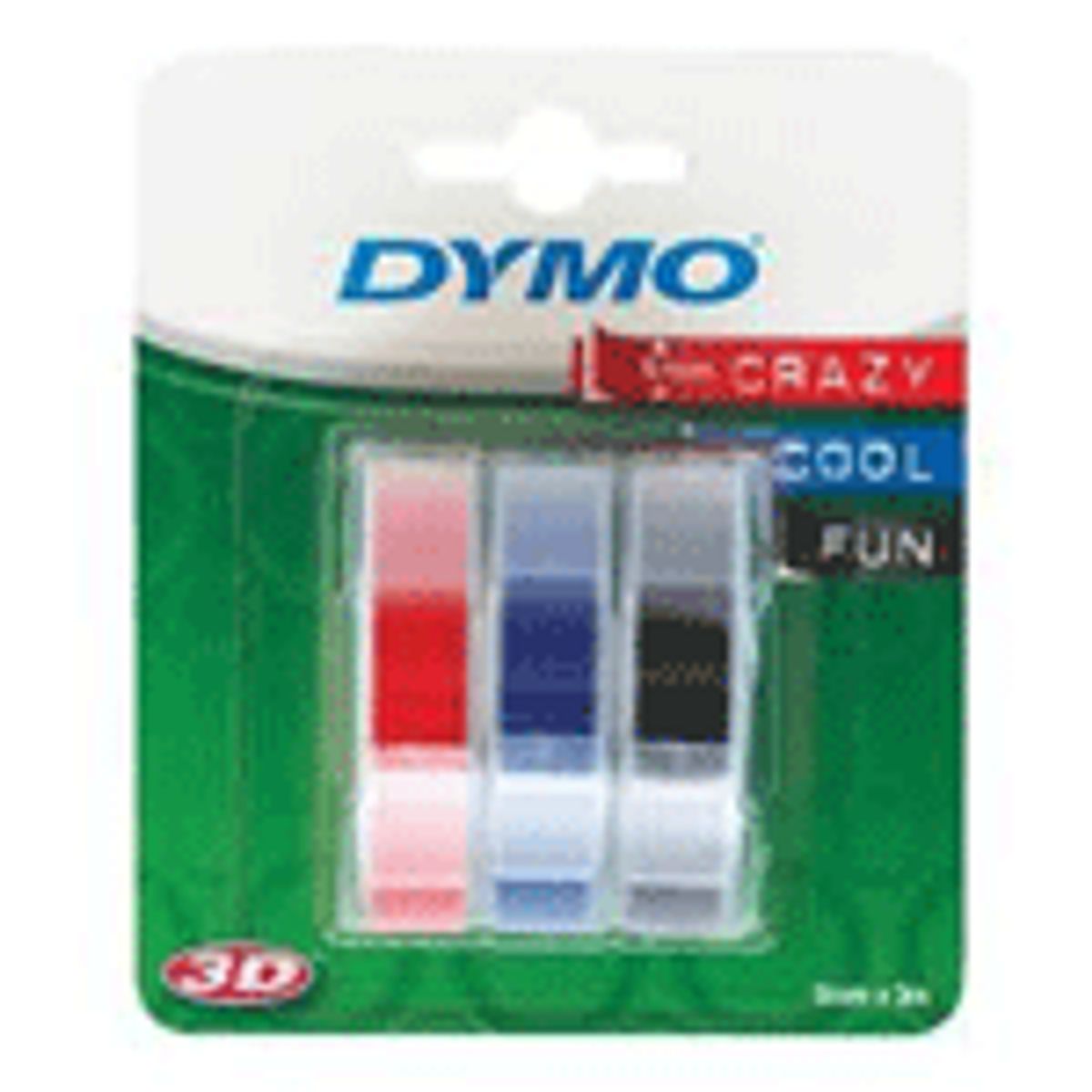 Dymo 3D Tape / 9mm x 3m / White Text / 3 Color Tape