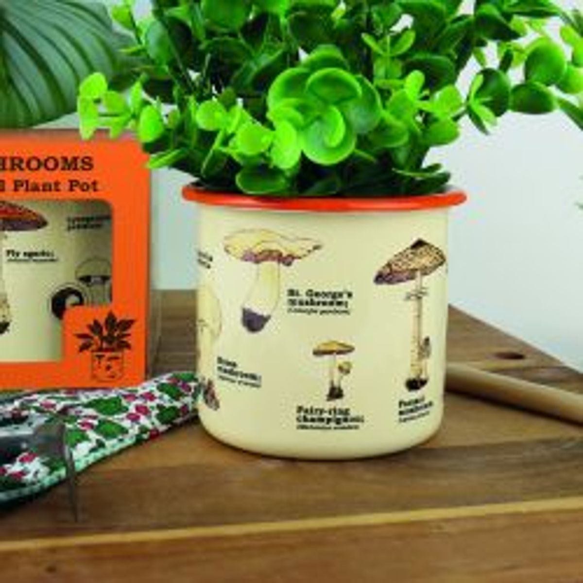 Gift Republic Flowerpot In Enamel Mushroom - Potteskjuler