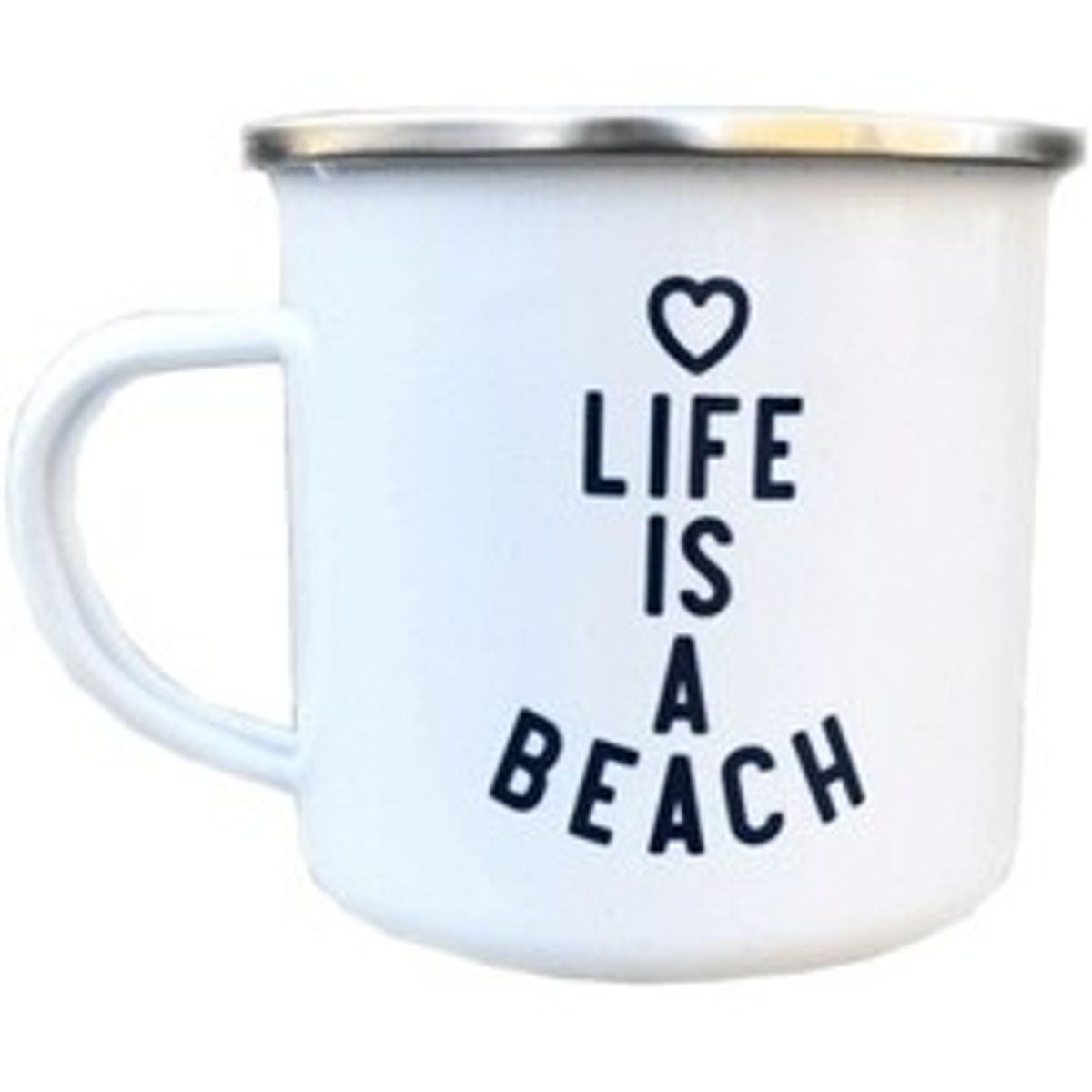 Hjemhavn enamel mug life is a beach