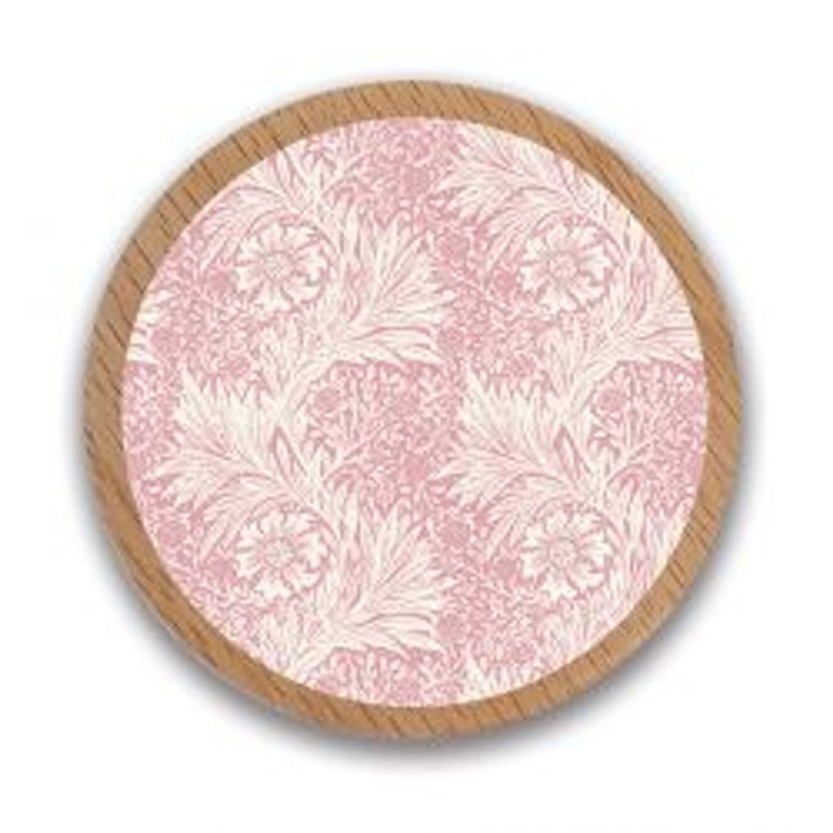 Customworks Pocket Mirror In Wood Morris Modern Marigold - Pink - Spejl