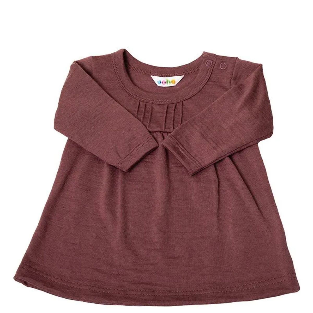 Bluse i bordeaux i enkeltlags 100% merino uld